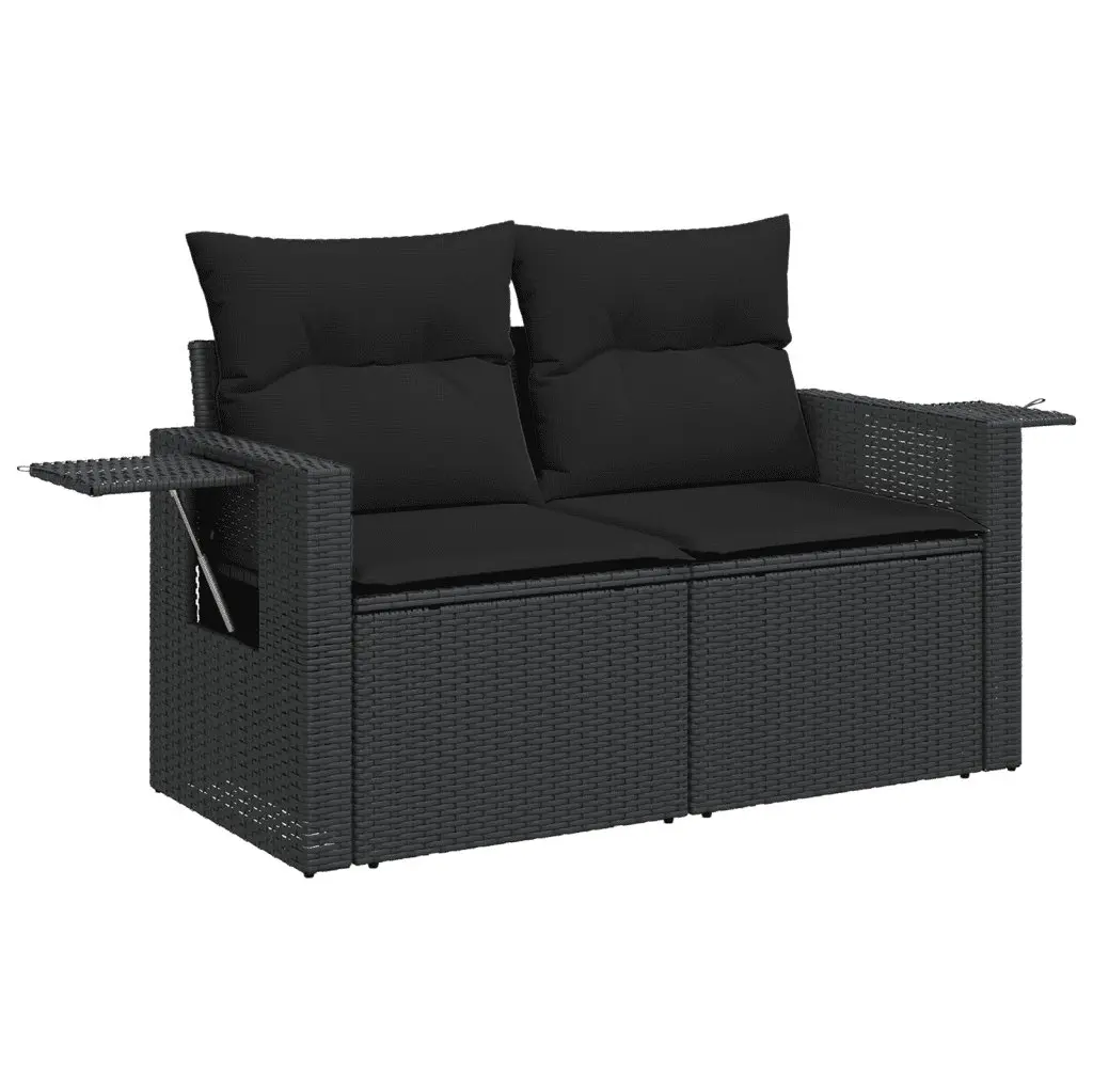 Garden Sofa Set 8 Piece Outdoor Furniture Modular Patio Black Poly Rattan