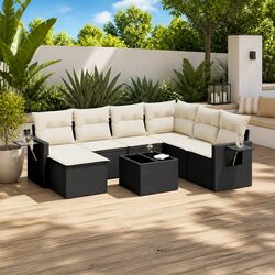 Comforting Black 8-Piece Outdoor Sofa Set for All Seasons