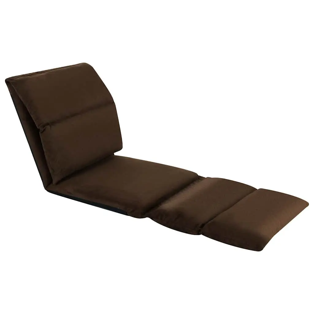 Folding Floor Chair Lounger Adjustable Relaxing Indoor Outdoor Compact Brown