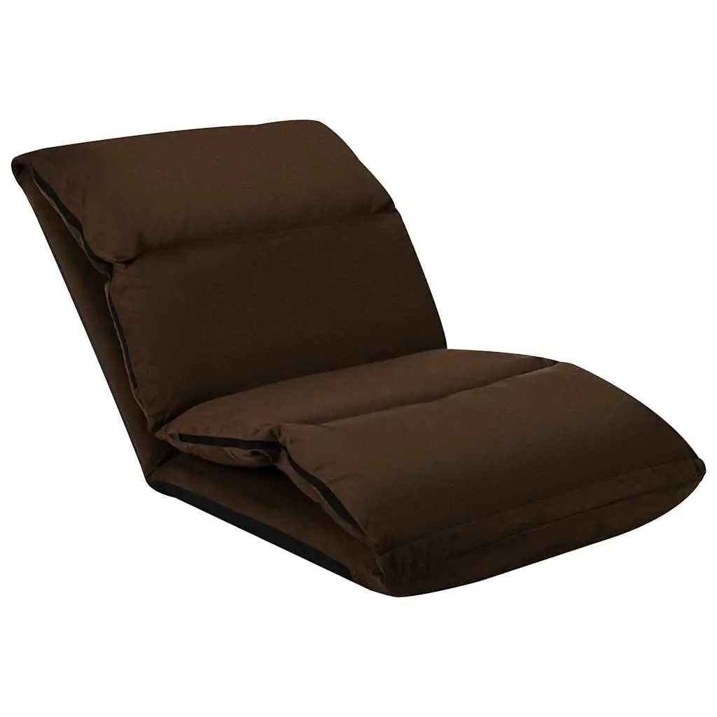 Folding Floor Chair Lounger Adjustable Relaxing Indoor Outdoor Compact Brown