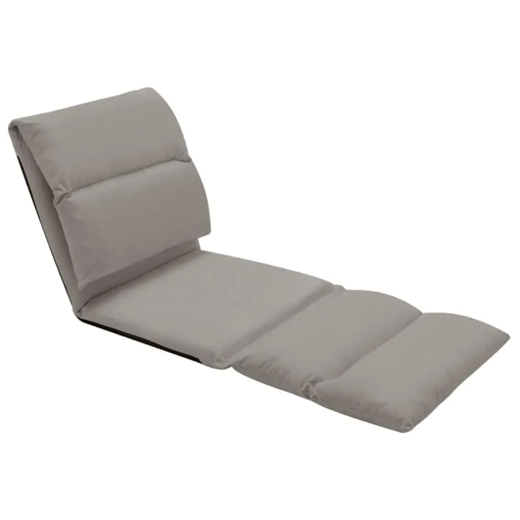Adjustable Microfibre Floor Lounger Grey Indoor Outdoor Comfort Folding Seat