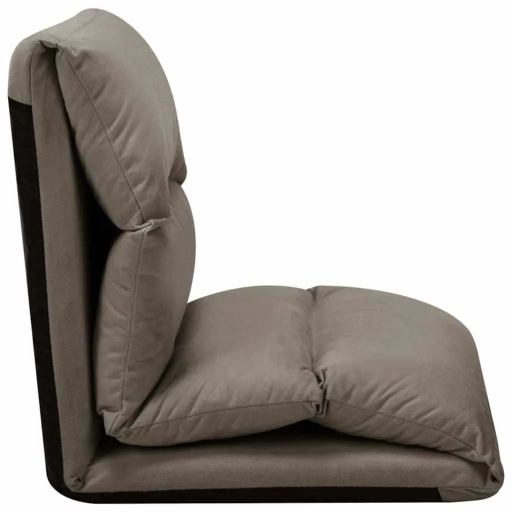Folding Floor Chair Lounger Microfibre Adjustable Compact Reclining Lounge Seat