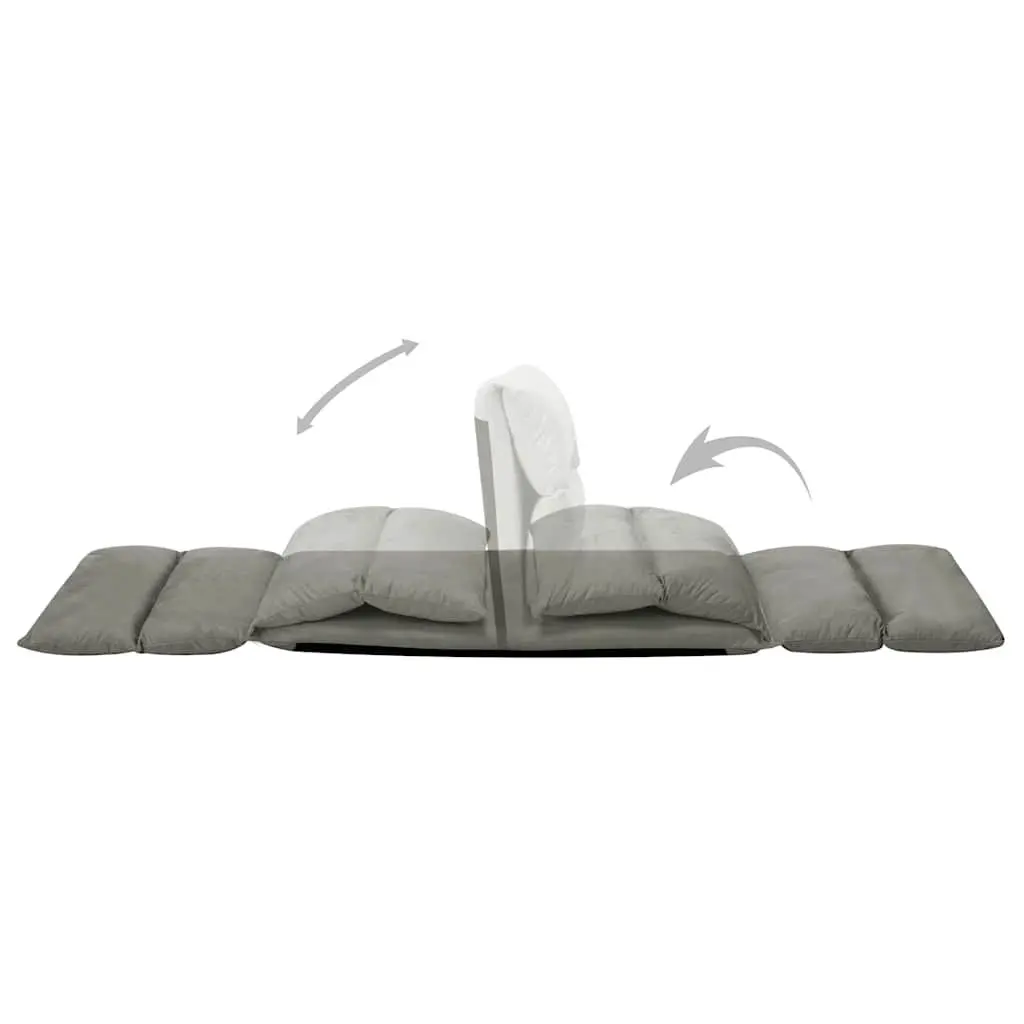 Folding Floor Chair Lounger Microfibre Adjustable Compact Reclining Lounge Seat