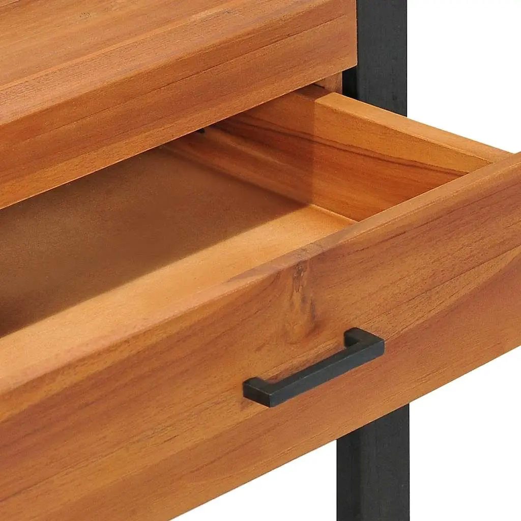 Desk with 2 Drawers Office Table 100x40x75 cm Brown Wooden Storage Furniture
