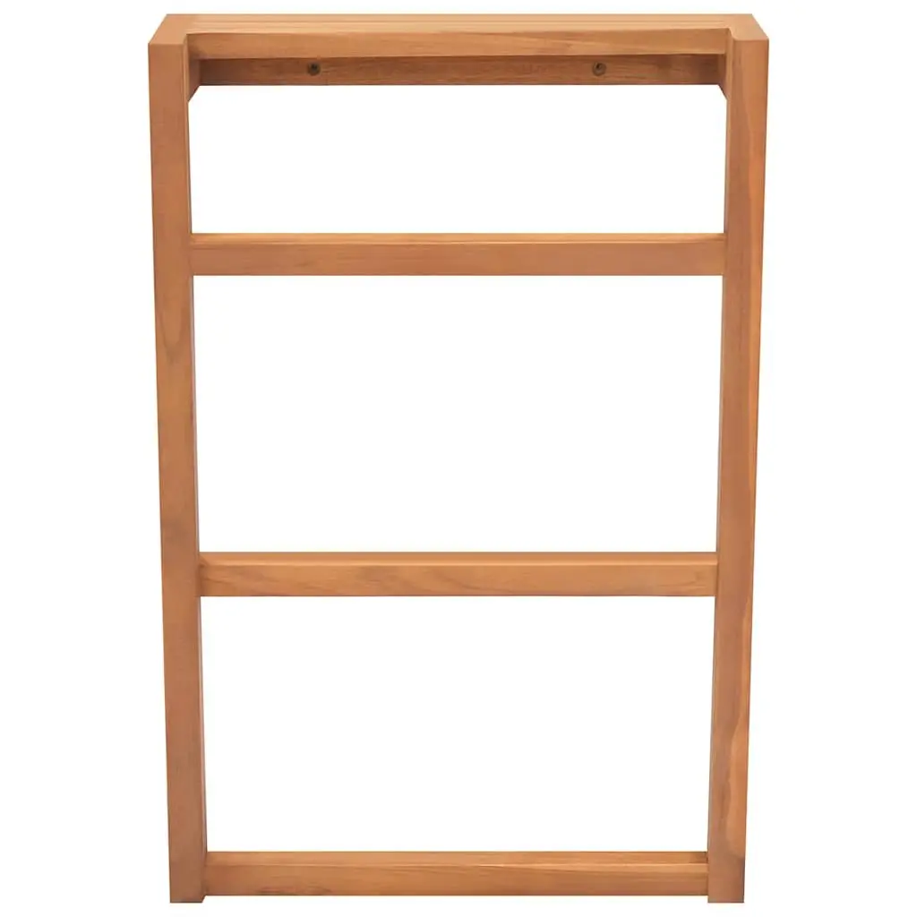 Solid Teak Wood Bathroom Towel Rack Rustic Storage Holder 2 Piece Set
