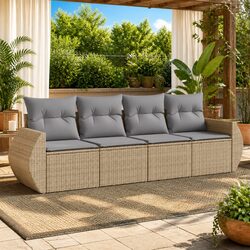 Comfortable 4 Piece Garden Sofa Set with Easy Storage