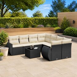Comfortable and Practical 9-Piece Garden Sofa Set