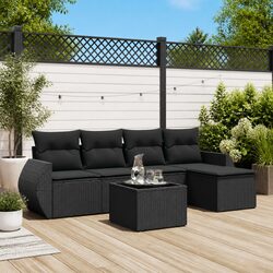 Comfortable 6 Piece Garden Sofa Set with Storage