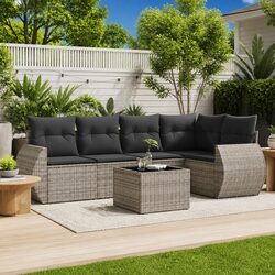 Comfort Meets Practicality in This 6 Piece Garden Sofa Set