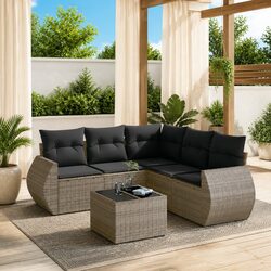 Practical 6 Piece Outdoor Sofa Set with Storage Compartments