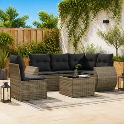 Comfortable and Stylish 6-Piece Garden Sofa Set in Grey