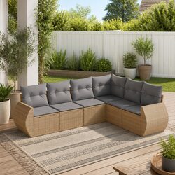 Value-Driven 6-Piece Garden Sofa Set with Cushions Included