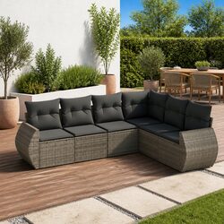 Comfortable 6-Piece Grey Sofa Set for Outdoor Relaxation