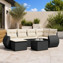 Comfortable 7-Piece Outdoor Lounge Set with Practical Features