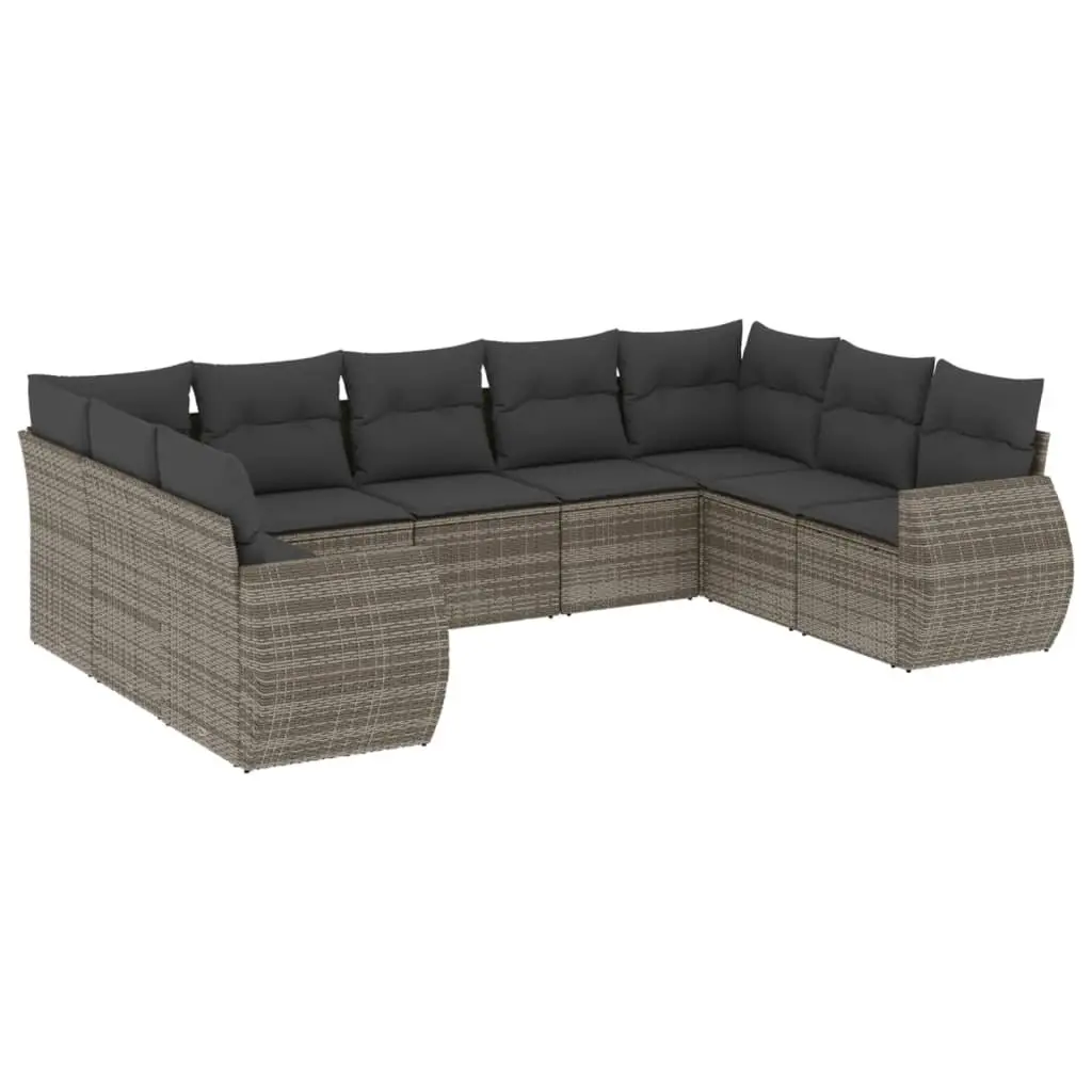 Garden Sofa Set 9 Piece Outdoor Furniture Patio Seating Grey Rattan