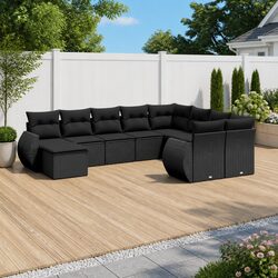Comfortable 10 Piece Outdoor Sofa Set with Storage