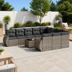 Warm and Practical 11 Piece Grey Outdoor Sofa Set