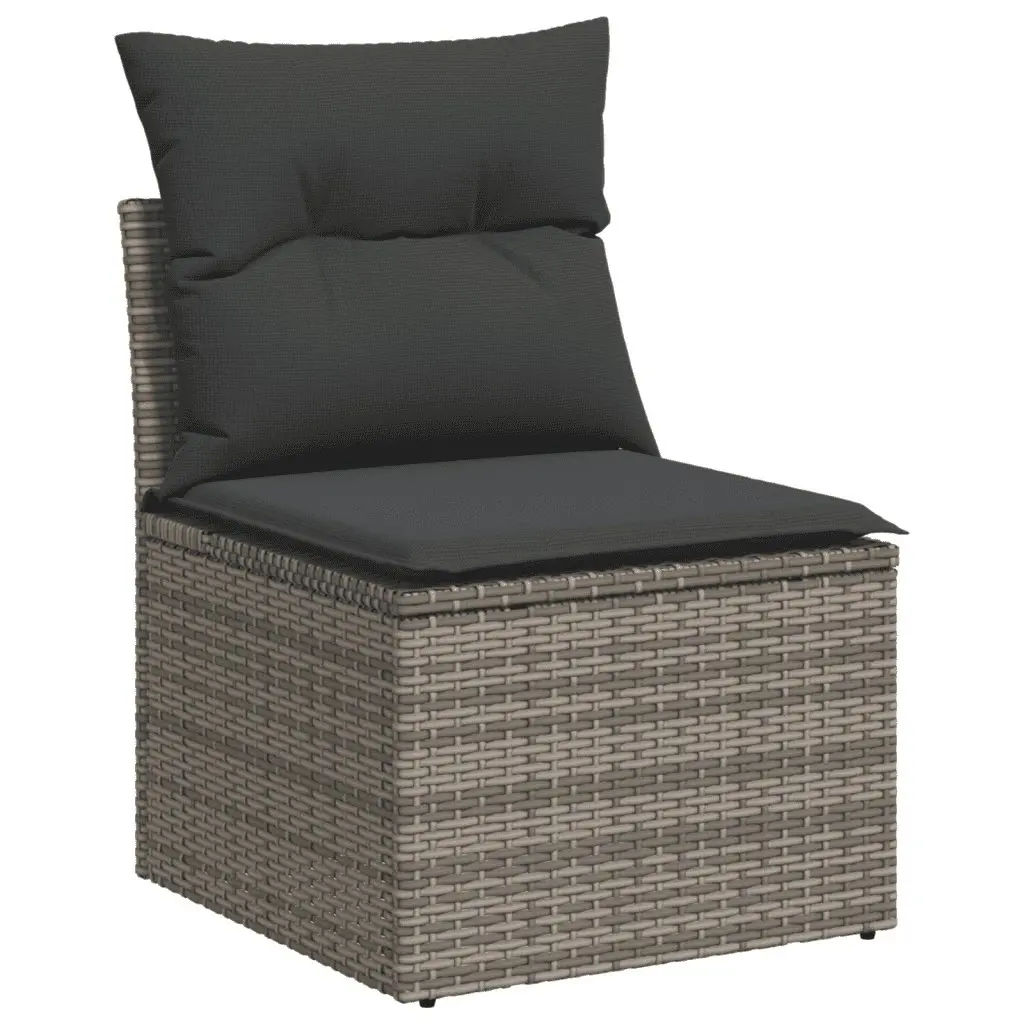 Garden Sofa Set 4 Piece Outdoor Furniture Modular Grey Poly Rattan