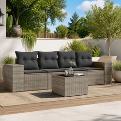 Comfortable and Affordable 5 Piece Grey Sofa Set