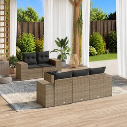 Comfortable 6 Piece Garden Sofa Set with Storage