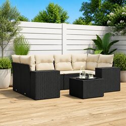 Value-Driven 7 Piece Black Rattan Garden Sofa Set