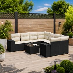 Reliable 9 Piece Outdoor Sofa Set with Storage Solutions