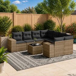 Comfort and Value: 9-Piece Grey Sofa Set