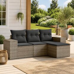 Comfort Meets Value in This 4-Piece Grey Sofa Set