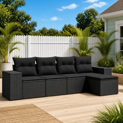 Comfortable 5-Piece Outdoor Sofa Set in Black