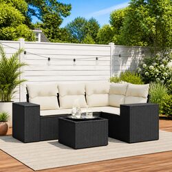 Value-Packed 5 Piece Black Outdoor Sofa Set