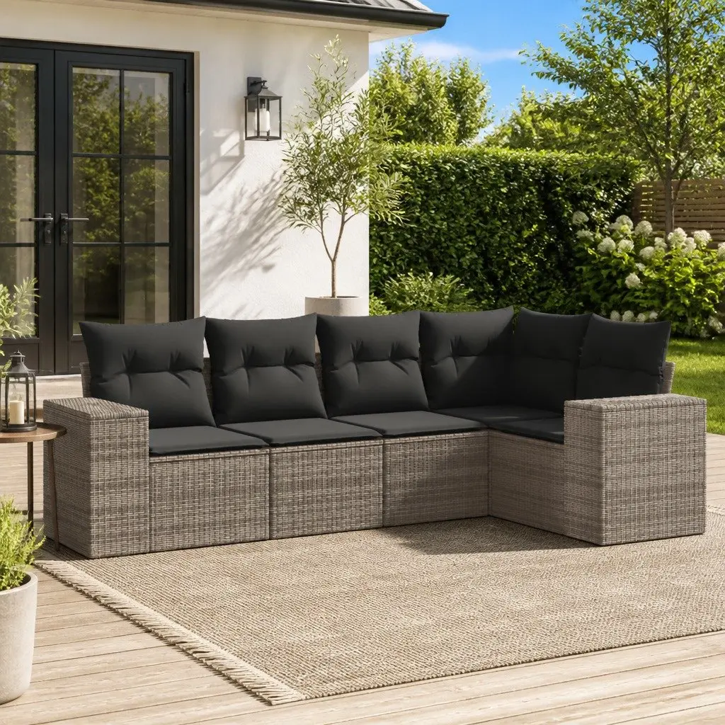 Garden Sofa Set 5 Piece Outdoor Furniture Patio Lounge Grey