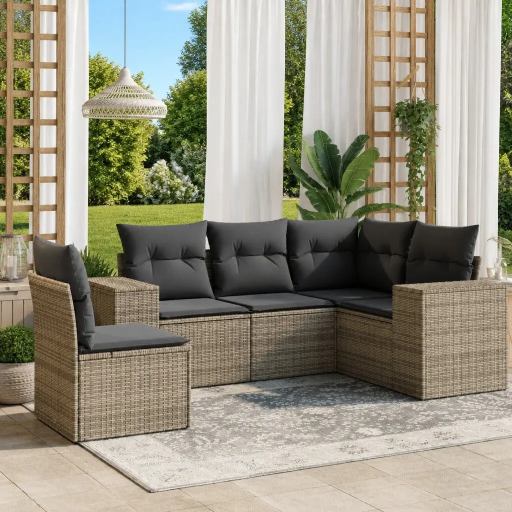 5 Piece Garden Sofa Set with Storage Solutions