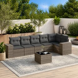 Warm and Versatile 7 Piece Garden Sofa Set with Cushions