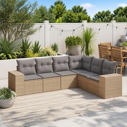 Comfortable 6-Piece Garden Sofa Set with Storage