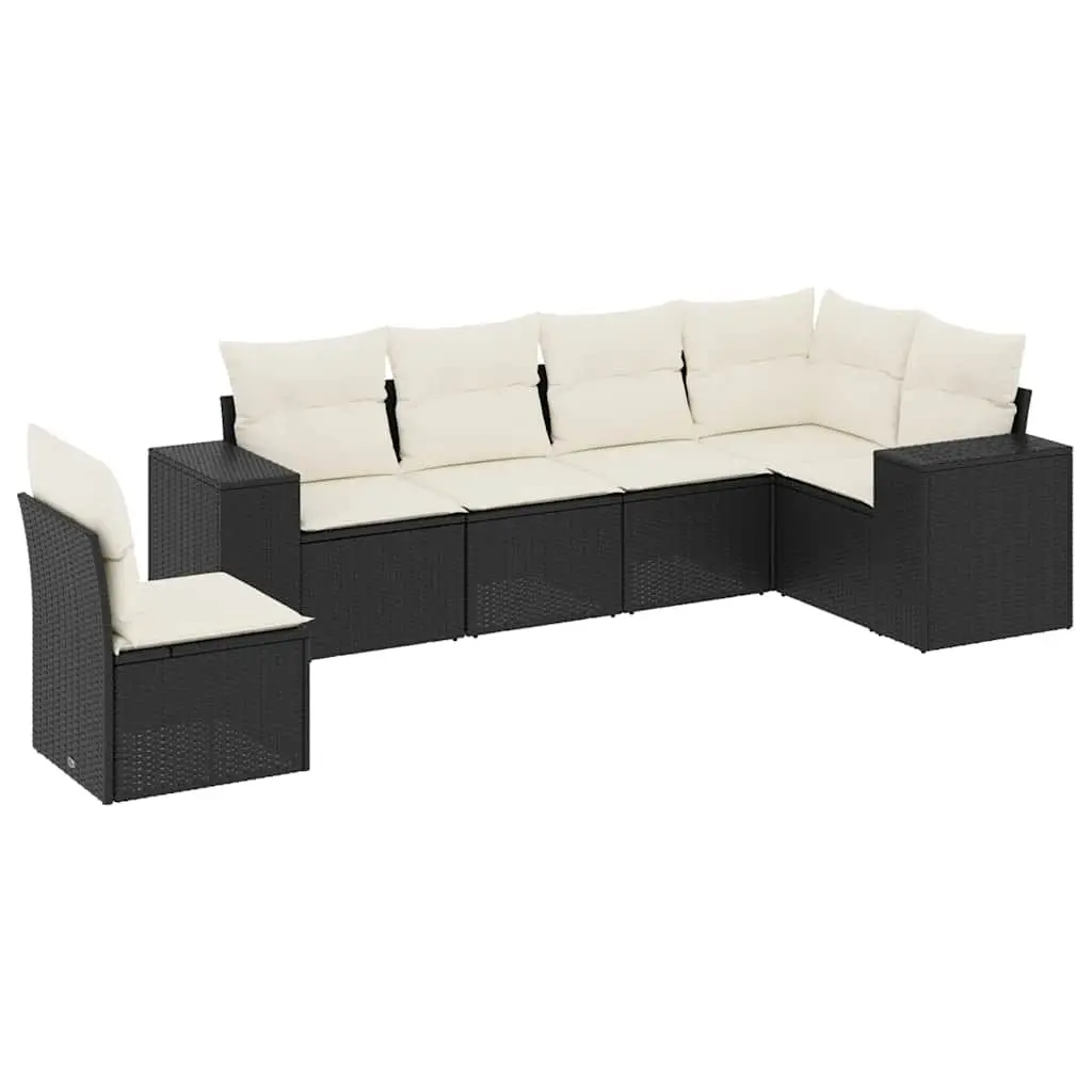 6 Piece Garden Sofa Set with Cushions and Storage