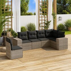 Comfortable 6-Piece Grey Sofa Set for Your Patio