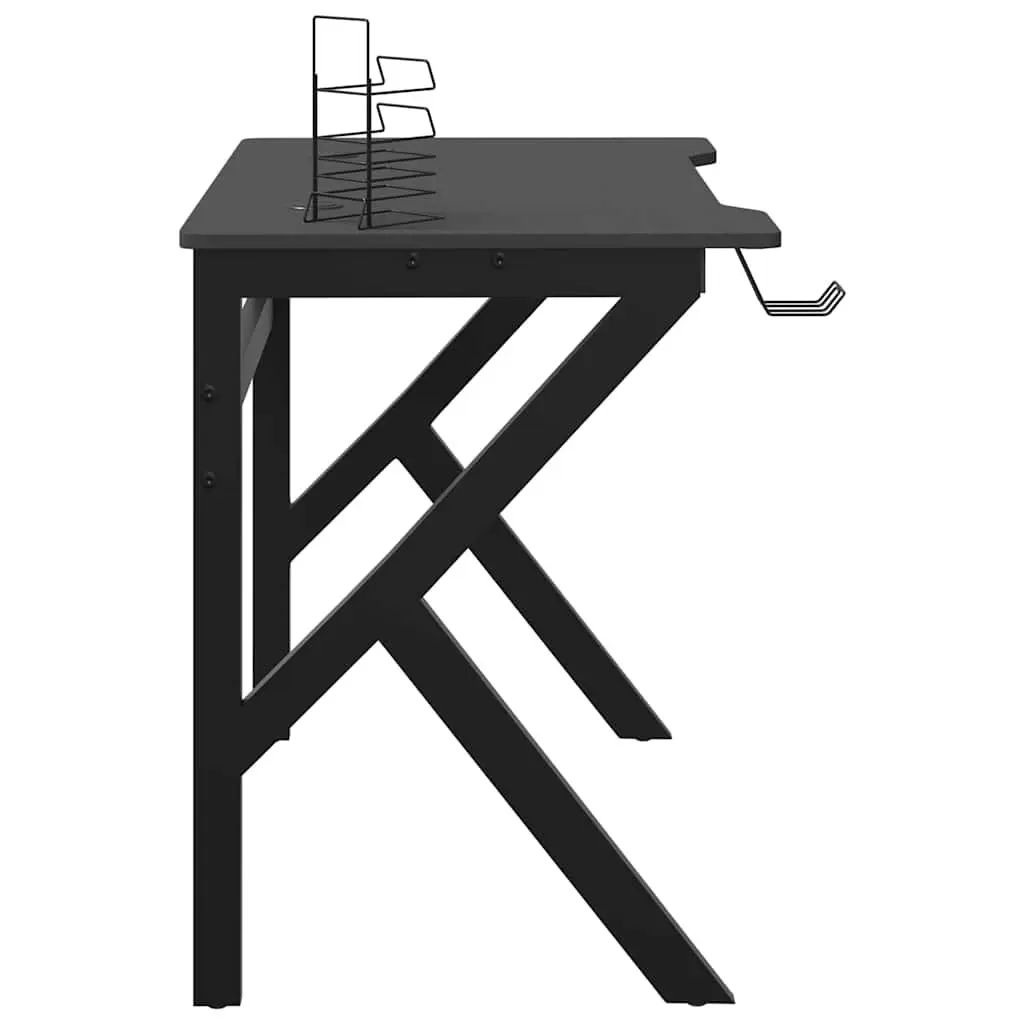 Gaming Desk Black K Shape Legs Computer Workstation Ergonomic Design Office