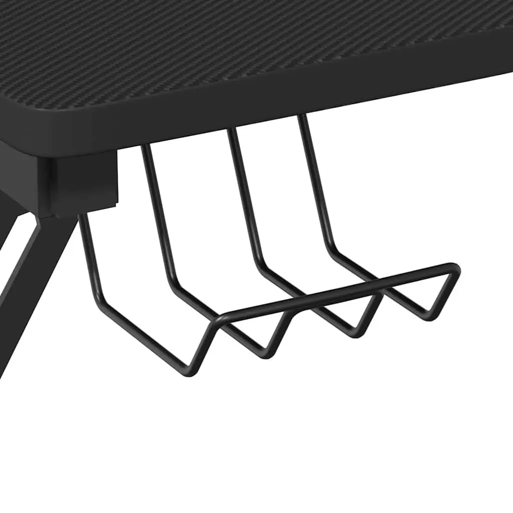 Black Gaming Desk Y Shape Legs for Computer Workstation 90x60x75cm