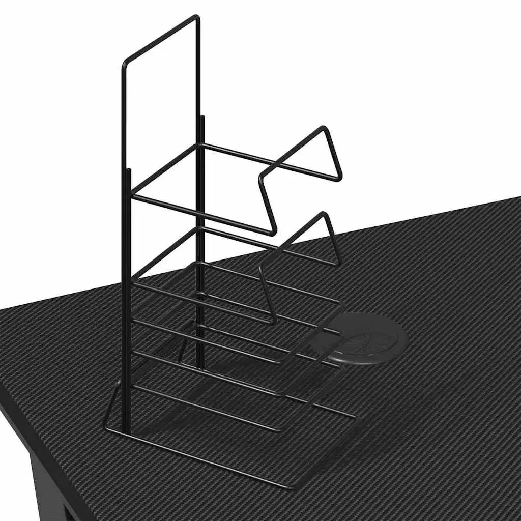 Black Gaming Desk Y Shape Legs for Computer Workstation 90x60x75cm