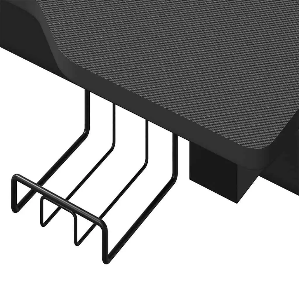 Z Shaped Gaming Desk Black 110x60x75cm LED RGB Workstation