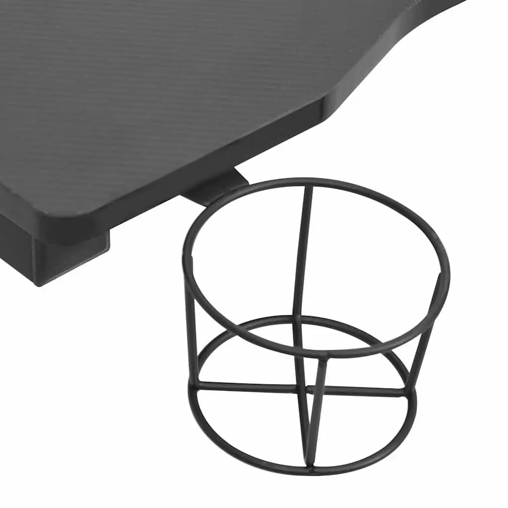 Gaming Desk LED RGB Black Y Shape Computer Workstation 110x60x75cm