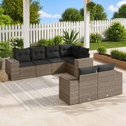 Reliable 7 Piece Grey Sofa Set for Outdoor Enjoyment