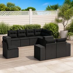 8 Piece Outdoor Sofa Set in Black - Comfort and Value