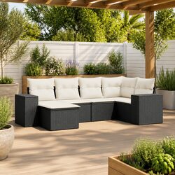 Comfortable 6 Piece Garden Sofa Set with Storage