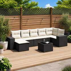 Comfortable 8 Piece Garden Sofa Set with Storage