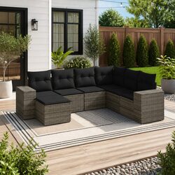 Value and Practicality in a 7-Piece Grey Sofa Set