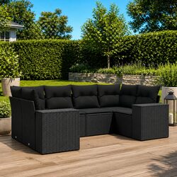 Quality Black Garden Sofa Set with Storage Solutions