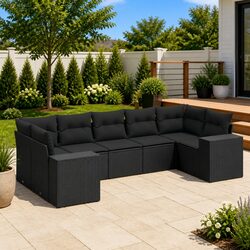 Comfortable 7 Piece Garden Sofa Set with Storage Bags