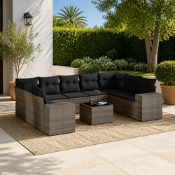 Comfortable 10 Piece Garden Sofa Set with Storage