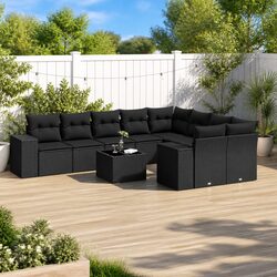 Comfortable 10-Piece Garden Sofa Set with Storage